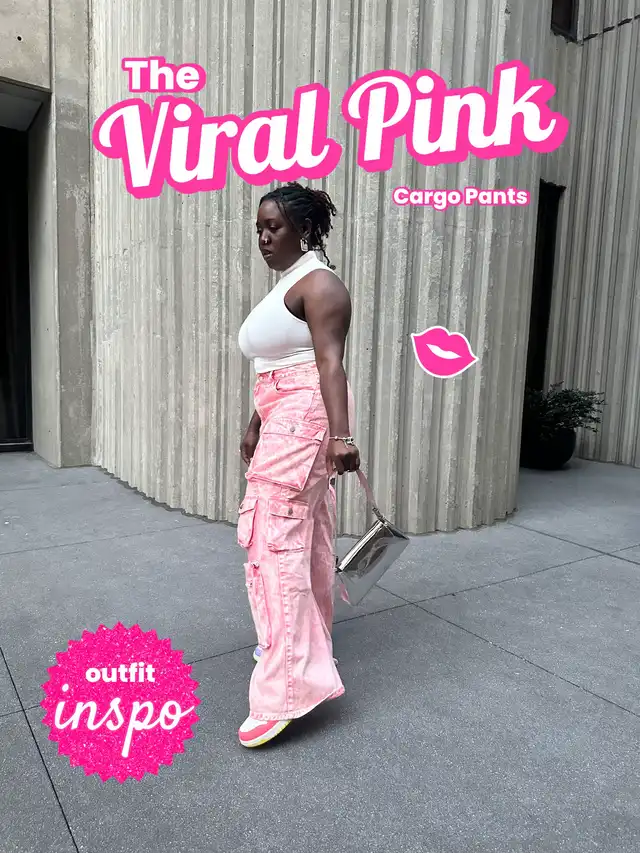 Pink cargo pants outfit online